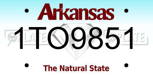 1TO9851 Arkansas License Plate