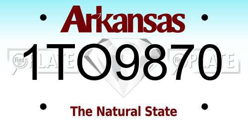 1TO9870 Arkansas License Plate