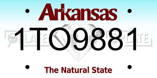 1TO9881 Arkansas License Plate