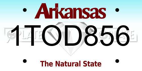 1TOD856 Arkansas License Plate