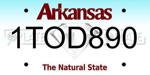 1TOD890 Arkansas License Plate
