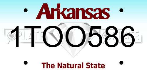 1TOO586 Arkansas License Plate