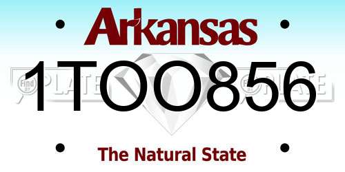 1TOO856 Arkansas License Plate