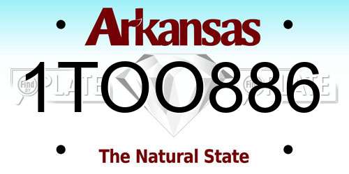 1TOO886 Arkansas License Plate