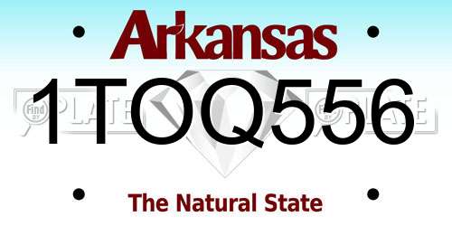 1TOQ556 Arkansas License Plate
