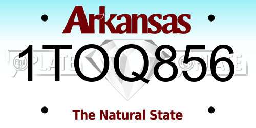 1TOQ856 Arkansas License Plate