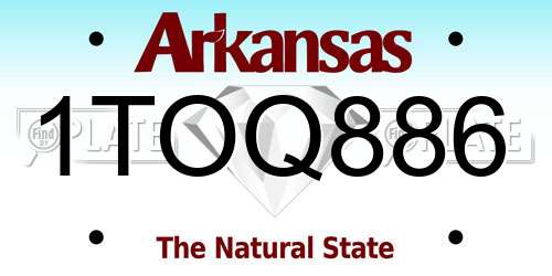1TOQ886 Arkansas License Plate