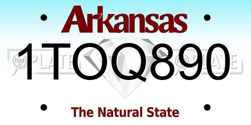 1TOQ890 Arkansas License Plate