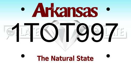 1TOT997 Arkansas License Plate