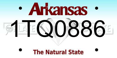 1TQ0886 Arkansas License Plate