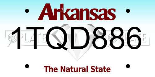 1TQD886 Arkansas License Plate