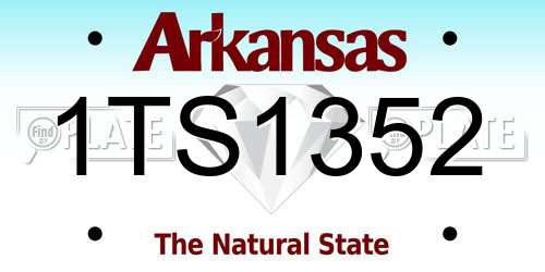 1TS1352 Arkansas License Plate