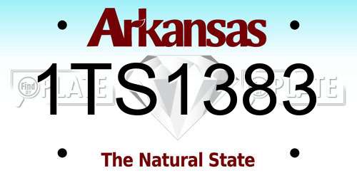 1TS1383 Arkansas License Plate