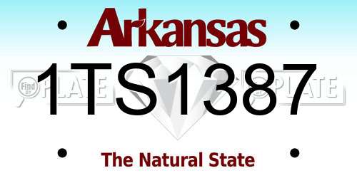 1TS1387 Arkansas License Plate