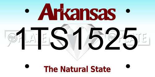 1TS1525 Arkansas License Plate