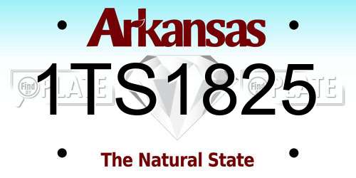 1TS1825 Arkansas License Plate
