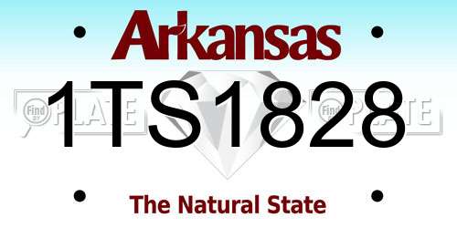 1TS1828 Arkansas License Plate