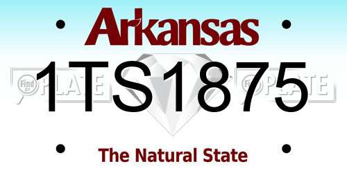 1TS1875 Arkansas License Plate