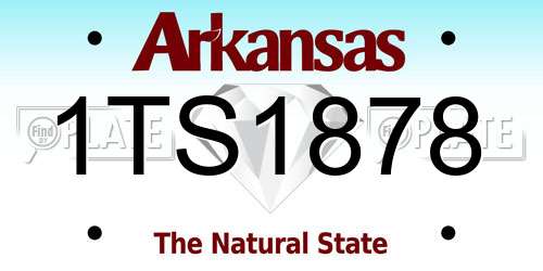 1TS1878 Arkansas License Plate