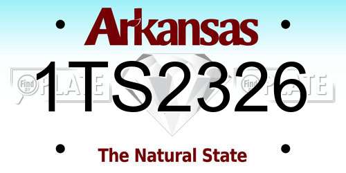 1TS2326 Arkansas License Plate