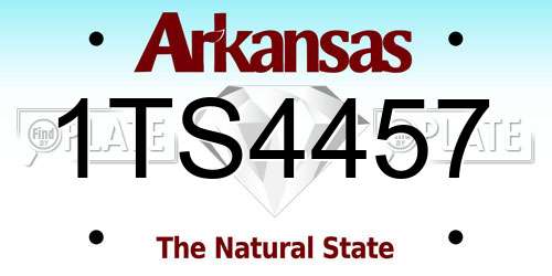1TS4457 Arkansas License Plate