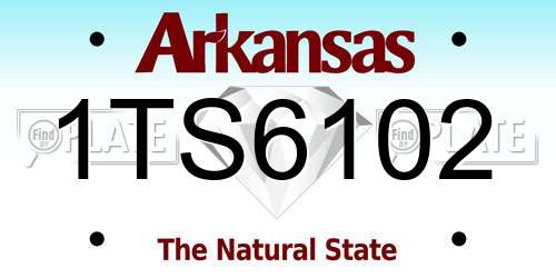 1TS6102 Arkansas License Plate