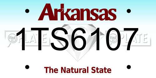 1TS6107 Arkansas License Plate