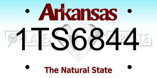 1TS6844 Arkansas License Plate