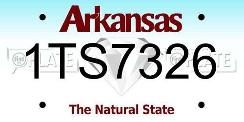 1TS7326 Arkansas License Plate