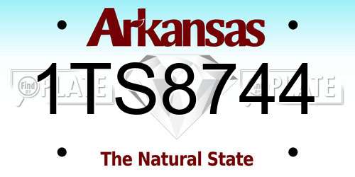1TS8744 Arkansas License Plate
