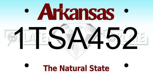 1TSA452 Arkansas License Plate