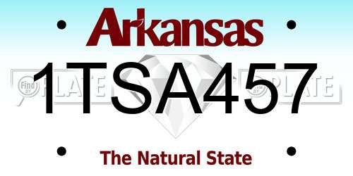 1TSA457 Arkansas License Plate