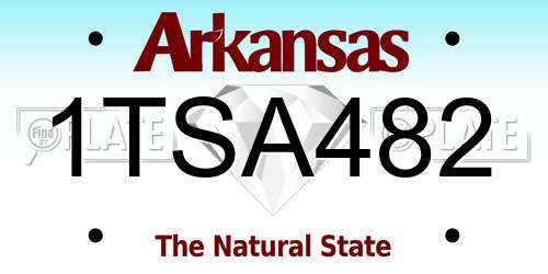 1TSA482 Arkansas License Plate