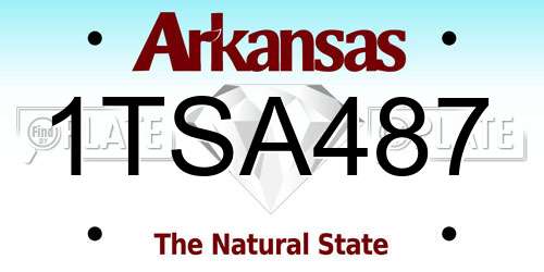 1TSA487 Arkansas License Plate