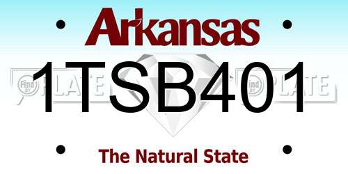 1TSB401 Arkansas License Plate