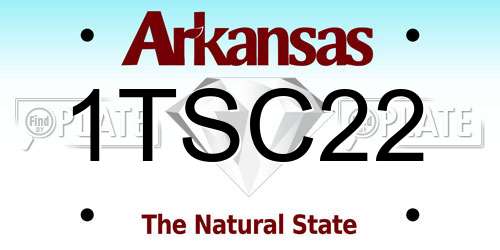 1TSC22 Arkansas License Plate