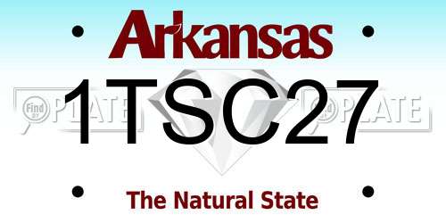 1TSC27 Arkansas License Plate