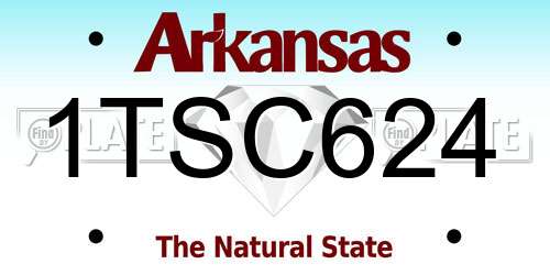 1TSC624 Arkansas License Plate
