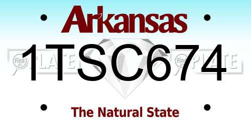 1TSC674 Arkansas License Plate
