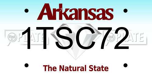 1TSC72 Arkansas License Plate