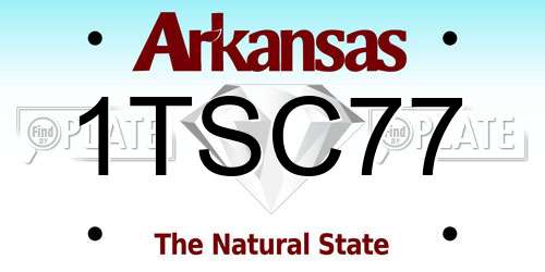 1TSC77 Arkansas License Plate