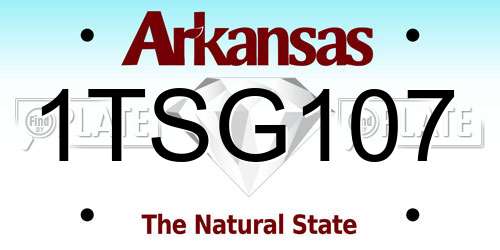 1TSG107 Arkansas License Plate