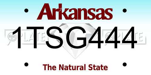 1TSG444 Arkansas License Plate