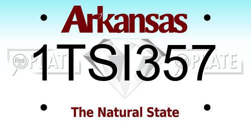 1TSI357 Arkansas License Plate