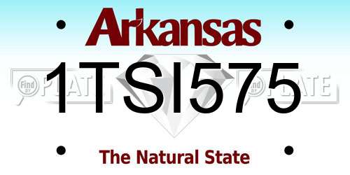 1TSI575 Arkansas License Plate