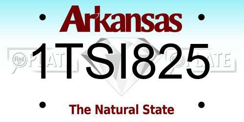 1TSI825 Arkansas License Plate
