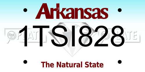 1TSI828 Arkansas License Plate