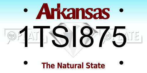 1TSI875 Arkansas License Plate