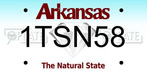 1TSN58 Arkansas License Plate