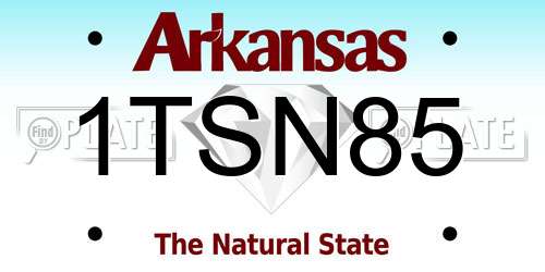 1TSN85 Arkansas License Plate